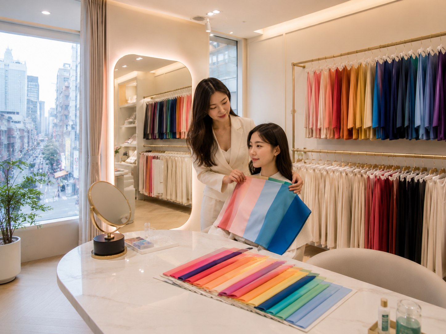 Color draping session at Color Avenue in Myeongdong