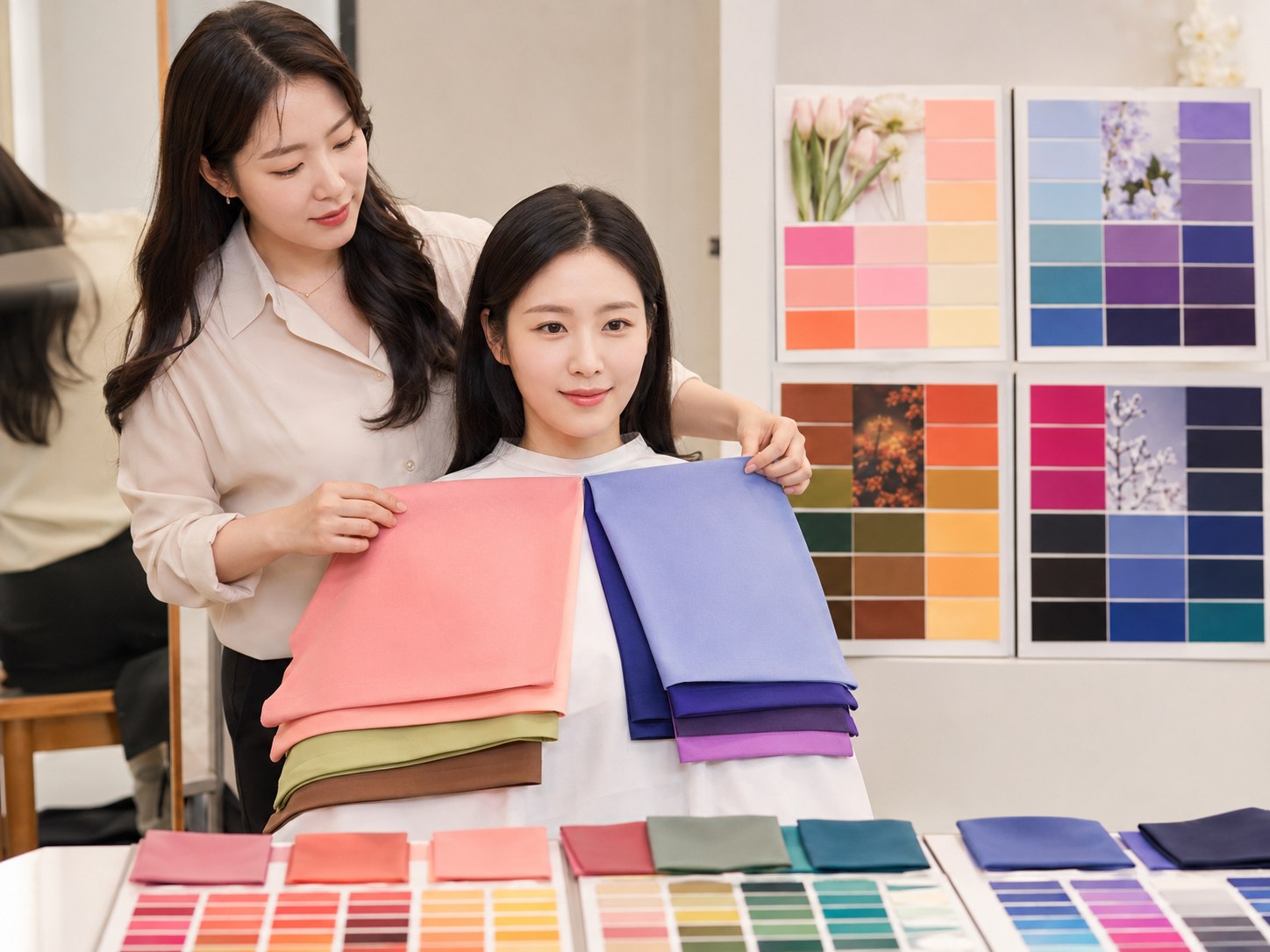 4-season color draping session at Color Avenue Myeongdong
